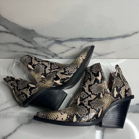 Jeffrey Campbell x Free People Women's Snakeskin Festival Boho Ankle Boots Sz 7 - Picture 6 of 8